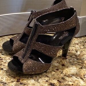 Michael Kors gold stone studded heels